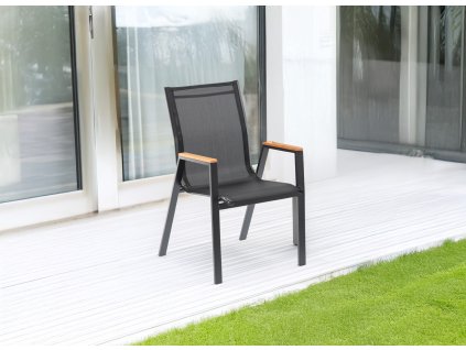 OCEĽOVÁ ZÁHRADNÁ STOLIČKA POLYWOOD 61 x 56 x 90 CM ČIERNA *9507