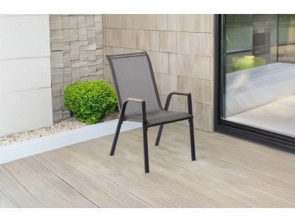 OCEĽOVÁ ZÁHRADNÁ STOLIČKA KD POLYWOOD 72,5 x 54 x 92,5 CM SIVÁ *9521