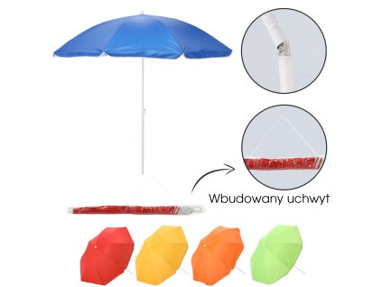 PLÁŽOVÝ SLNEČNÍK 155CM LÁMAVÝ MIX FARIEB *8364