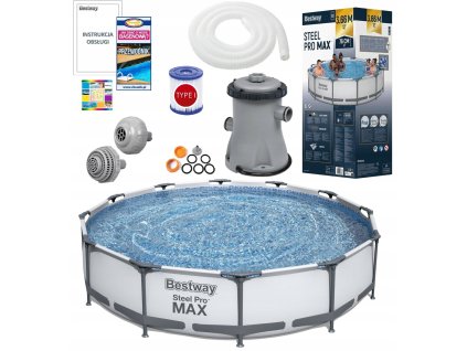 KONŠTRUKČNÝ BAZÉN 366 X 76 CM (BAZÉN, FILTRAČNÁ PUMPA) *3112 *1865