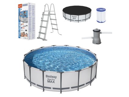 STOJANOVÝ BAZÉN 4,57 X 1,22M (BAZÉN, FILTRAČNÁ PUMPA, REBRÍK, POKRÝVKA) *3190 *2633 *8132