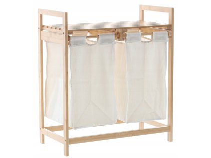 BAMBUSOVÝ REGÁL S DVOMA KOŠMI 64x33x73 CM *6998