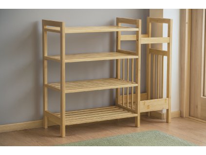 BAMBUSOVÝ REGÁL, 4-ÚROVŇOVÝ S DODATOČNOU BOČNOU POLICOU 73,5x28x66 CM *7001