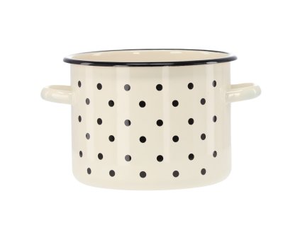 SMALTOVANÝ HRNIEC 4,5 L 20 CM BIELA BODKY *3455