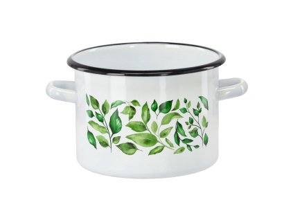 SMALTOVANÝ HRNIEC 3 L 18 CM BIELY FIKUS *9174