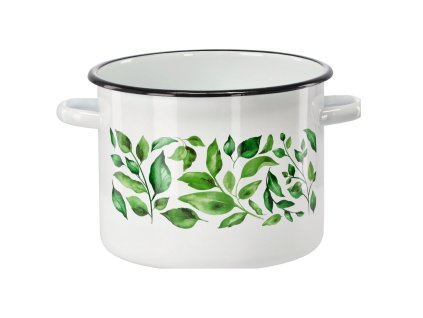 SMALTOVANÝ HRNIEC 5,5 L 22 CM BIELY FIKUS *9235