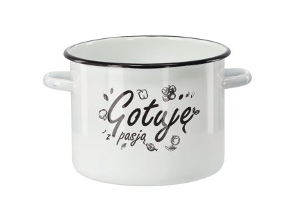 SMALTOVANÝ HRNIEC 5,5 L 22 CM BIELY VÁRIM S VÁŠŇOU *2419