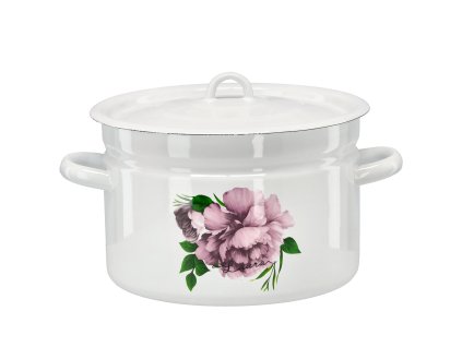 SMALTOVANÝ HRNIEC 9 L 26 CM BIELA PIVÓNIA LAURA Z/P *2639