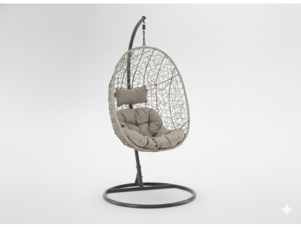 SEDACIA HOJDAČKA SIVÁ, VANKÚŠ - SIVÝ, RÁM - TMAVOSIVÝ 115 X 90 X D67 CM *6444