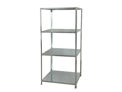 KOVOVÝ REGÁL 4-ÚROVŇOVÝ 150 x 75 x 30 CM NOSNOSŤ POLICE: 50 KG *1885