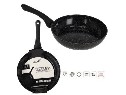HLINÍKOVÁ PANVICA 22 CM 2,5 MM S KERAMICKÝM POVRCHOM (INDUKCIA) *6399