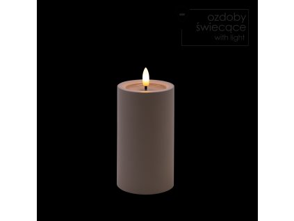 LED SVIEČKA SIVÁ 7 X 12,5 CM *9414