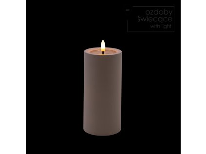 LED SVIEČKA SIVÁ 7 X 15 CM *9438