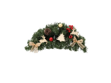 VISIACI VIANOČNÝ STROJ 46 CM ČERVENO-ZLATÝ *4022