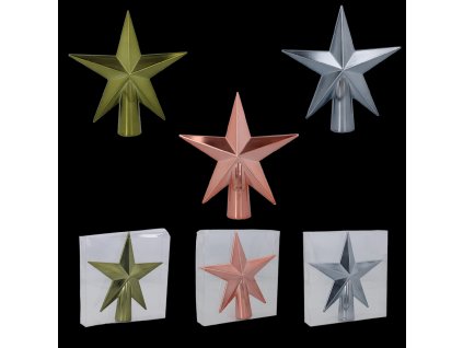 ŠPIČKA NA STROMČEK 15 CM HVIEZDA OLIKOVÁ/MEDENÁ/GRAFITOVÁ *7740