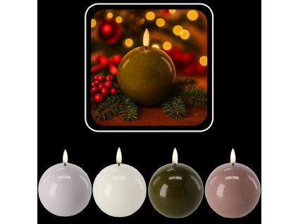 VOSKOVÁ LED SVIEČKA - GUĽA 8,5 x 8,5 CM MIX FARIEB *9317