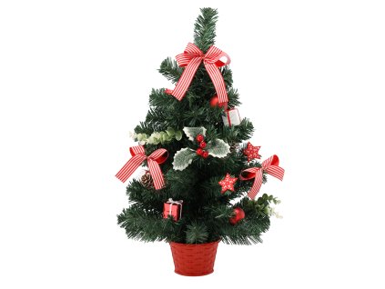 VIANOČNÝ STROMČEK 60 CM ČERVENÝ S CEZMÍNKOU *2446