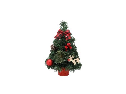 VIANOČNÝ STROMČEK 30 CM ČERVENÝ S POINSETTIOU *2507