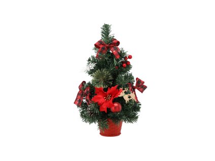 VIANOČNÝ STROMČEK 40 CM ČERVENÝ S POINSETTIOU *2514