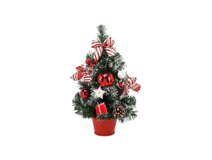 VIANOČNÝ STROMČEK 40 CM BIELO-ČERVENÝ *2606