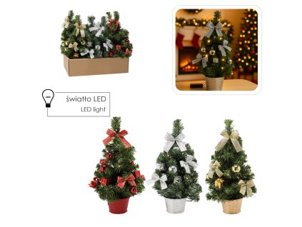 VIANOČNÝ STROMČEK 10 LED 40 CM MIX FARIEB disp=6ks *0295