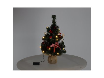 VIANOČNÝ STROMČEK 20 LED 50 CM ČERVENO-BIELA *0783