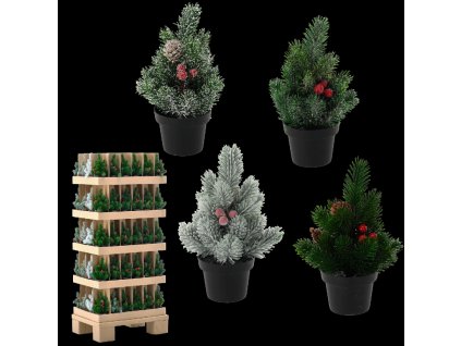 VIANOČNÝ STROMČEK 21 CM MIX VZOROV kus