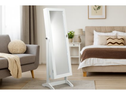 ŠPERKOVNICA SO ZRKADLOM BIELA "GRAND" 41,5 x 36,5 x 147 cm *5782
