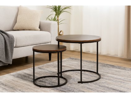 DVOJDIELNY KRUHOVÝ KÁVOVÝ STOLÍK *1473