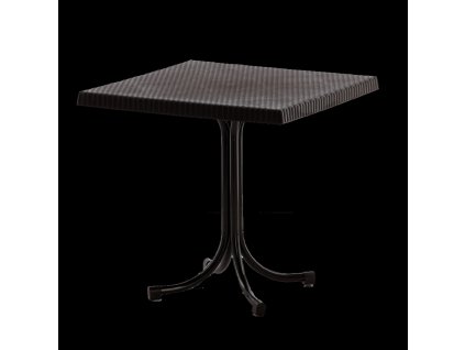 RATANOVÝ ZÁHRADNÝ STÔL NA JEDNEJ NOHE 80 x 80 x 73 CM HNEDÝ *6444