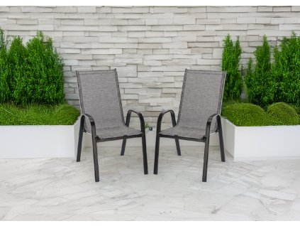 SADA 2 SIVÝCH ZÁHRADNÝCH STOLIČIEK 54 x 72 x 96 *9917