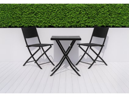 SÚPRAVA SKLADACIEHO BALKÓNOVÉHO NÁBYTKU (STOLÍK + 2 STOLIČKY) ANTRACIT *9930