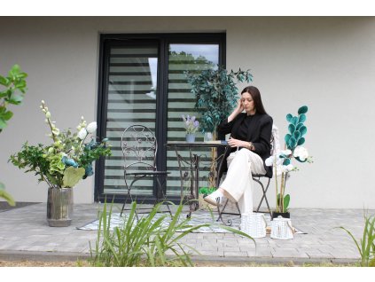 SÚPRAVA KOVOVÉHO ZÁHRADNÉHO NÁBYTKU "MADISON" STÔL + 2 STOLIČKY *8251