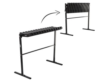 SKLADACIA LAVIČKA DĹ 86 CM SO STOPOU - ČIERNA *8305