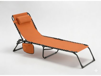 SKLADACIE LEHÁTKO / ZÁHRADNÁ POSTEĽ 190 x 58 x 30 CM S VRECKOM HNEDÉ *2784