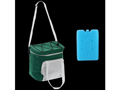 TERMOTAŠKA 28 x 19 x 28 CM 14L ZELENO-BIELA S DVOMA CHLADIACIMI VLOŽKAMI *9325