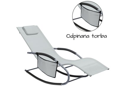 HOJDACIA ZÁHRADNÁ LEŽADLO 148 x 63 x 87 cm SVETLOSIVÁ S VRECKOM*1618