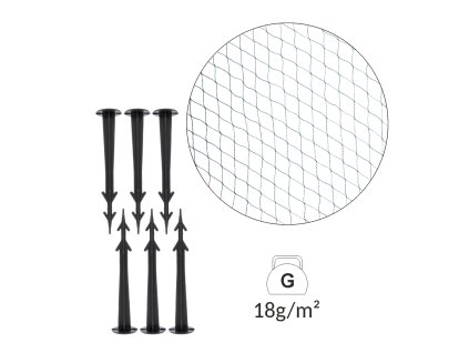 OCHRANNÁ SIEŤ PROTI VTÁKOM 4x5m (18g/m2) *2484