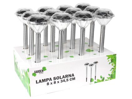 SOLÁRNA LAMPA DIAMOND 8 x 8 x 34,5 CM disp.1KS
