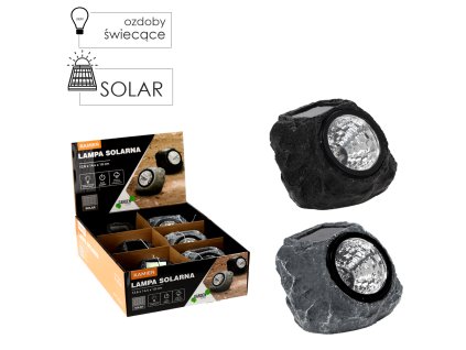 SOLÁRNA LAMPA KAMEŇ 12,6 x 14,4 x 10 CM, 1KS