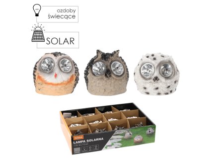 SOLÁRNA LAMPA SOVA 11,5 x 10 x 11,2 CM 1KS