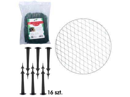 OCHRANNÁ SIEŤ PROTI VTÁKOM MONO+MONO 8 X 14 M + 16 KOLÍKY (15 g/m2) *6427