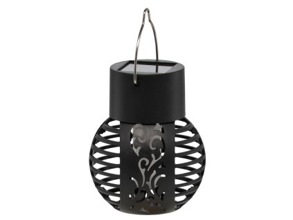 SOLÁRNA LAMPA PLAMEŇ 7 x 7 x 9 CM ČIERNA TEPLO BIELA 1KS