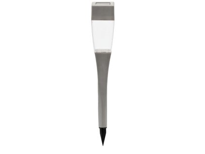 SOLÁRNA LAMPA NEDA 4,9 x 4,9 x 38 CM STRIEBORNÁ TRANSPARENTNÁ/ ČIERNA DYMOVÁ STUDENÁ BIELA 1KS