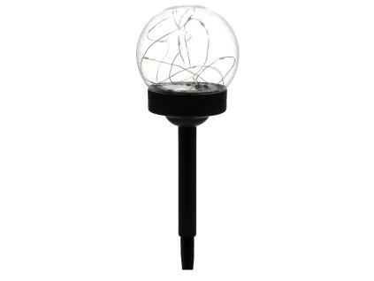 SOLÁRNA LAMPA CALIA 10 x 10 x 33 CM ČIERNA DYMOVÁ / ČIERNA TRANSPARENTNÁ TEPLÁ BIELA 1KS