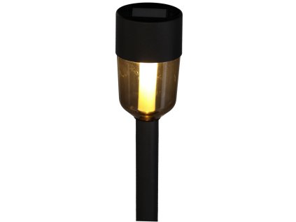 SOLÁRNA LAMPA SALMA 4,7 x 4,7 x 34 CM STRIEBORNÁ PRIEHĽADNÁ / ŠEDÁ DYMOVÁ TEPLO BIELA 1KS