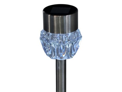 SOLÁRNA LAMPA INES 7 x 7 x 33,5 CM STRIEBORNÁ STUDENÁ BIELA 1KS