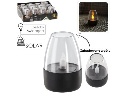 SOLÁRNA LAMPA BEZPLAMEŇOVÁ 6 x 6 x 9 CM LED TEPLÁ BIELA 1KS