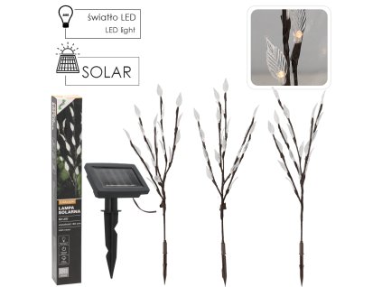 SOLÁRNA LAMPA H 60 CM 3 VETVIČKY 60 LED TEPLÁ BIELA *6094