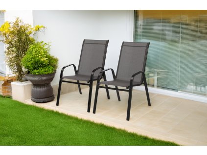 SADA 2 ZÁHRADNÝCH STOLIČIEK SIVÝCH 54 x 70 x 92 CM *1632